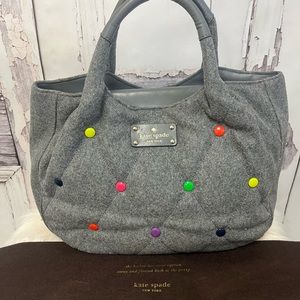 Kate Spade Dazzle Dot Stevie Wool Polka Dot Satchel